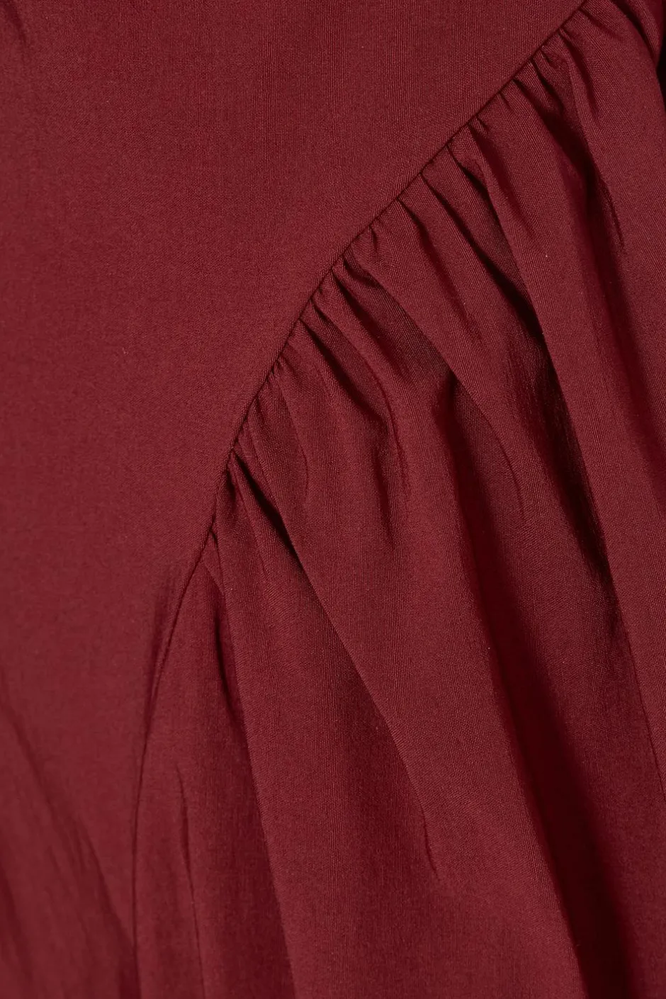 Quiz Dark Red Gathered Side Midi Dress