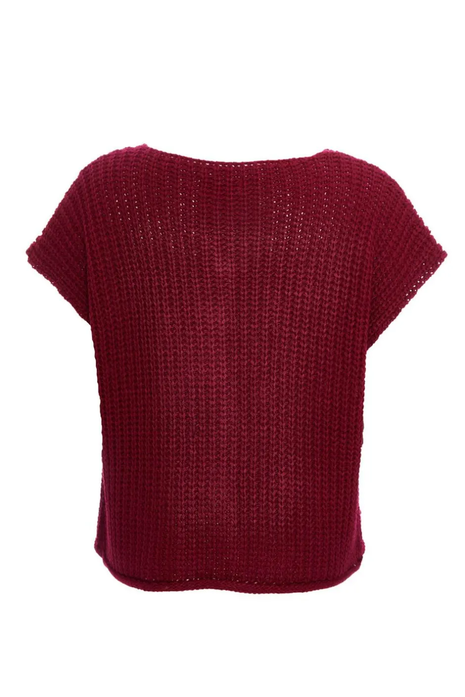 Quiz Dark Red Knit Sleeveless Cardigan Berry Best