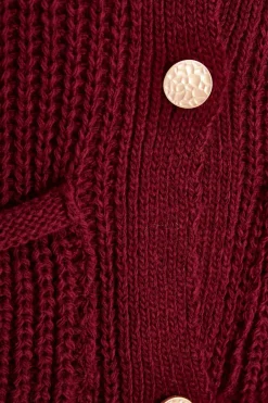 Quiz Dark Red Knit Sleeveless Cardigan Berry Best