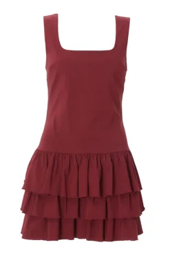 Quiz Dark Red Layered Mini Dress Hot