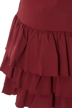 Quiz Dark Red Layered Mini Dress Hot
