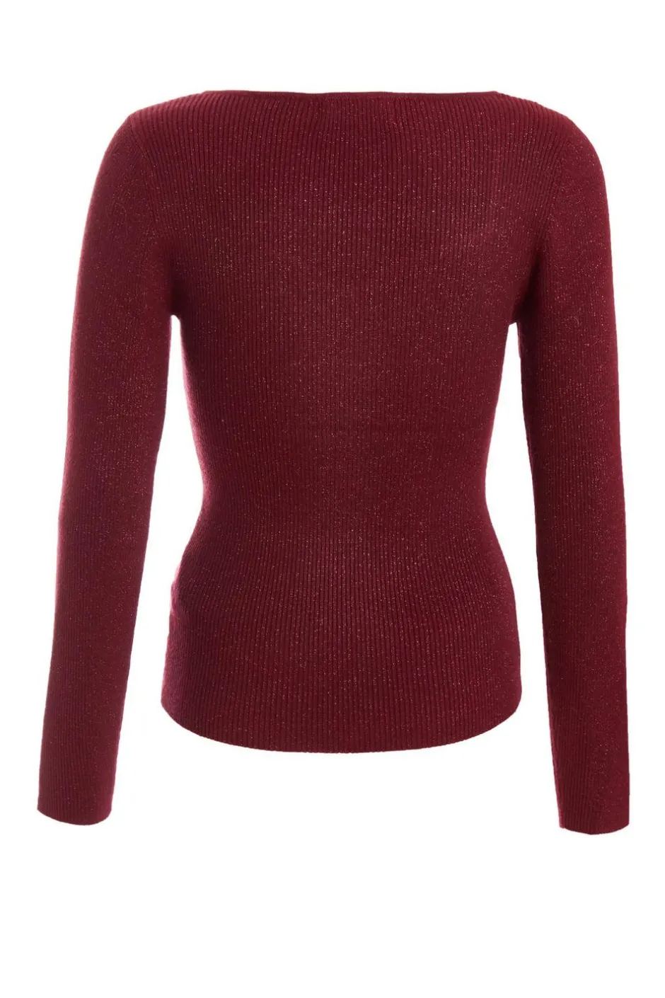 Quiz Dark Red Metallic Glitter Jumpper Berry Sale