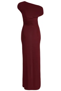 Quiz Dark Red Off Shoulder Ruched Maxi Dress Best