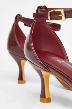 Quiz Dark Red Patent Bow Court Heels Burgundy Best