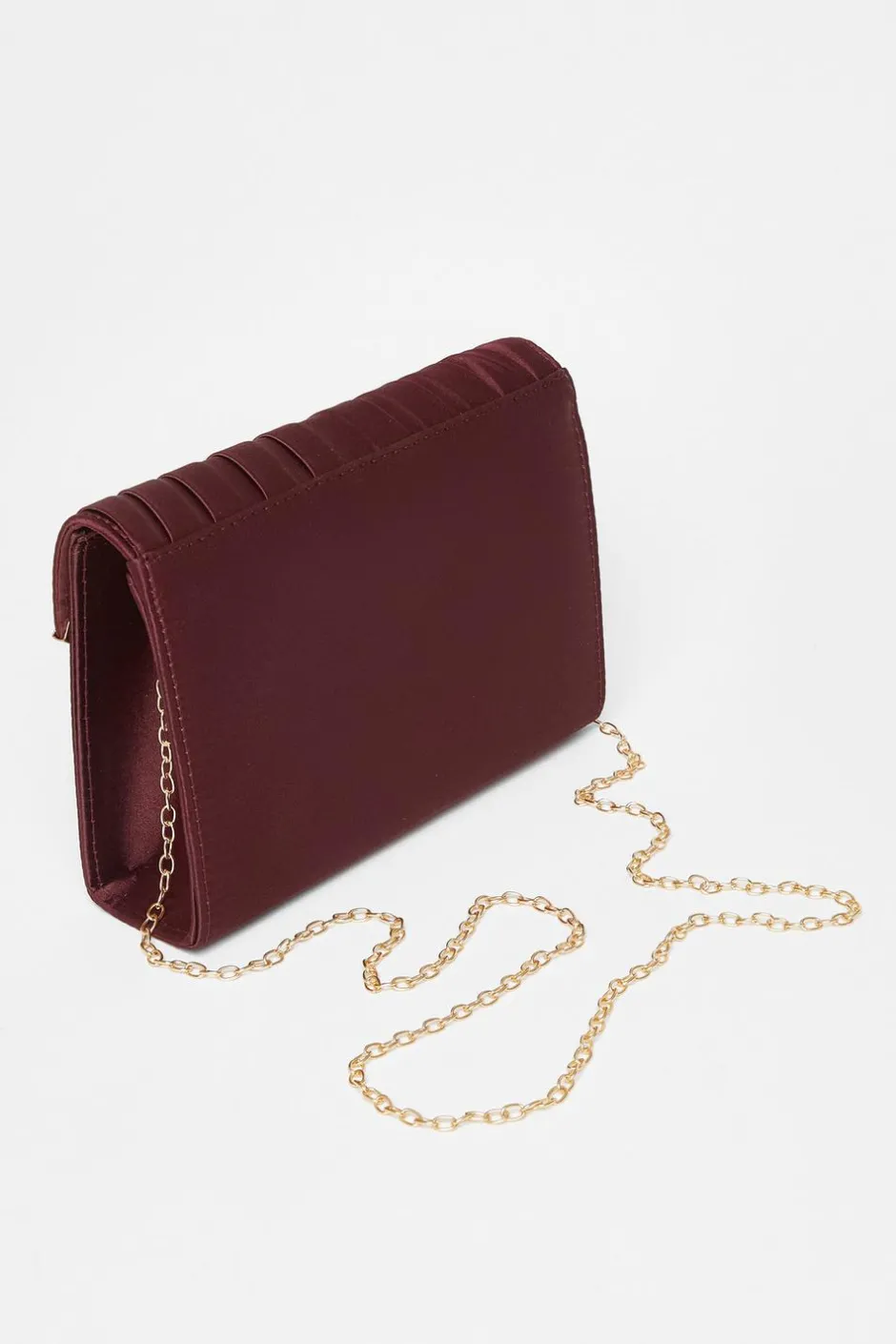 Quiz Dark Red Pleated Clutch Bag Discount