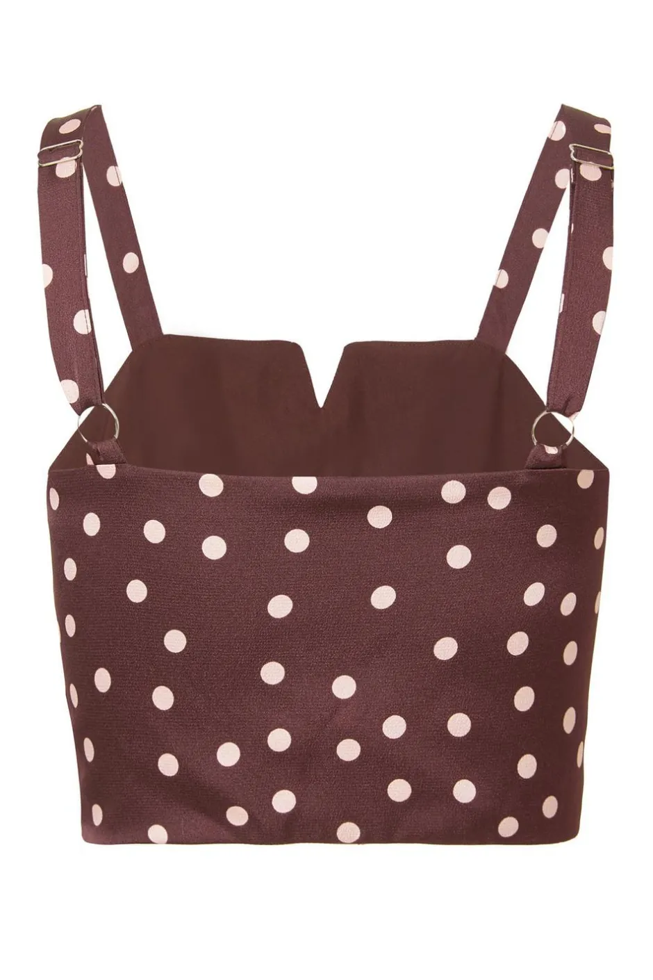 Quiz Dark Red Polka Dot Crop Top Online