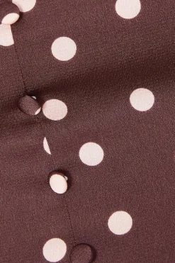 Quiz Dark Red Polka Dot Crop Top Online
