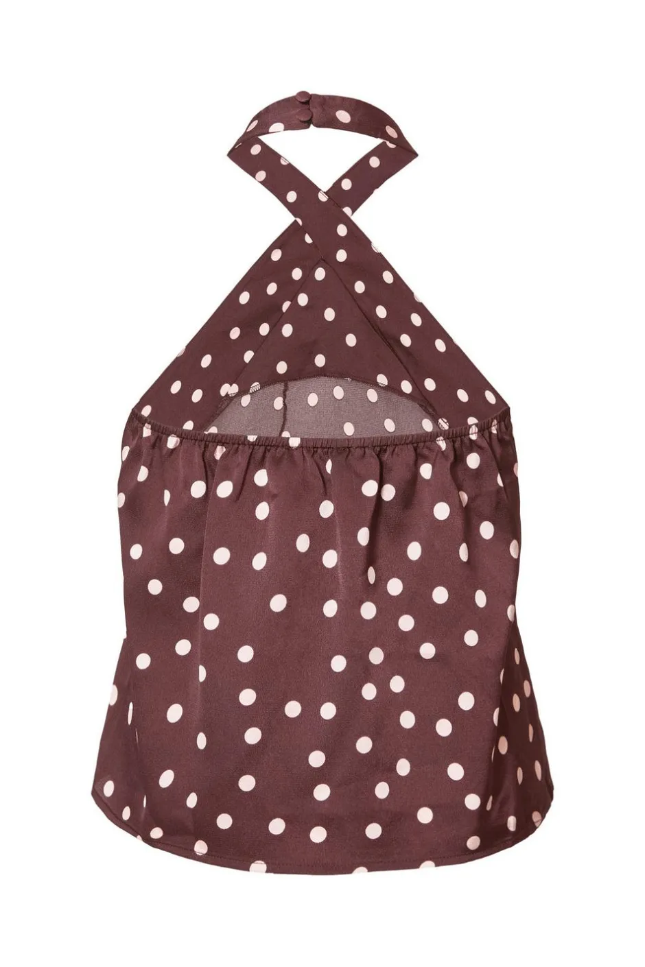 Quiz Dark Red Polka Dot Halter Top Sale