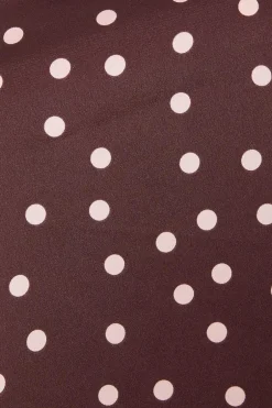 Quiz Dark Red Polka Dot Halter Top Sale