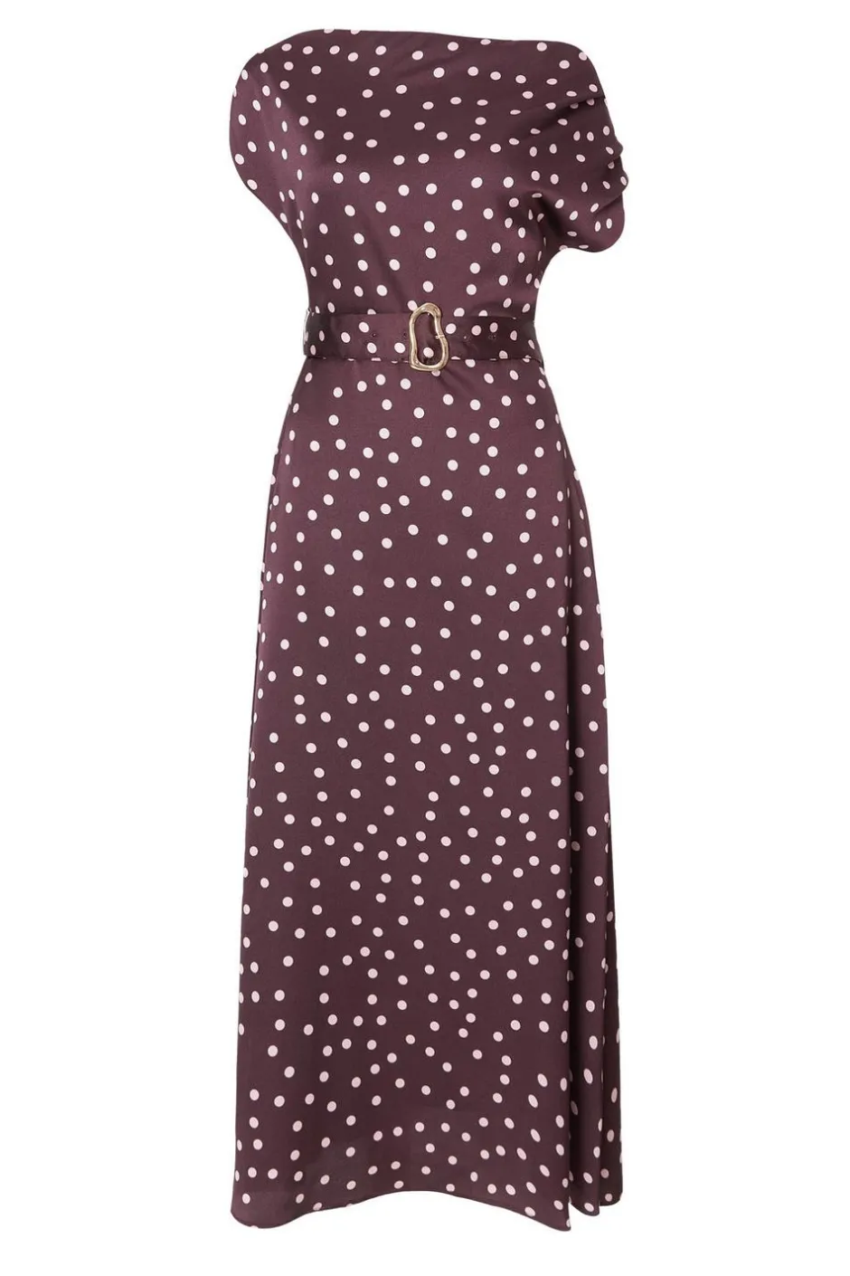 Quiz Dark Red Polka Dot Midaxi Dress Clearance