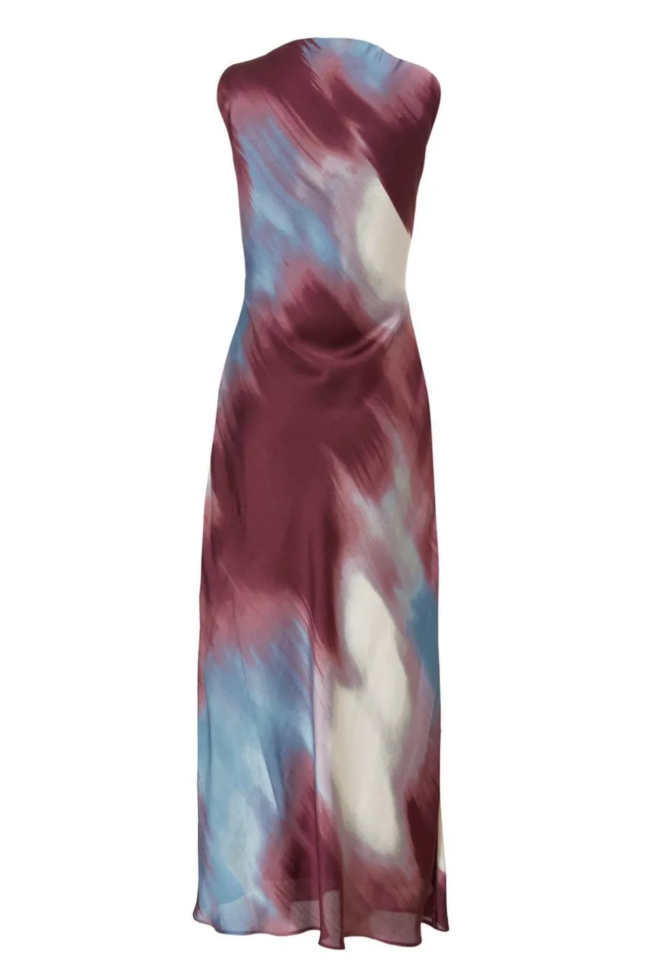 Quiz Dark Red Printed Satin Midaxi Dress Online