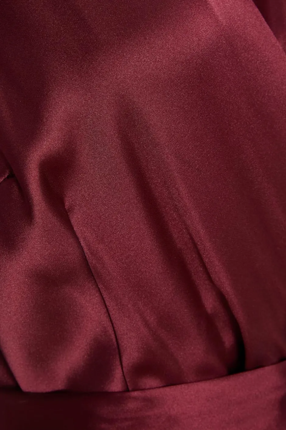 Quiz Dark Red Satin Wrap Tiered Playsuit New