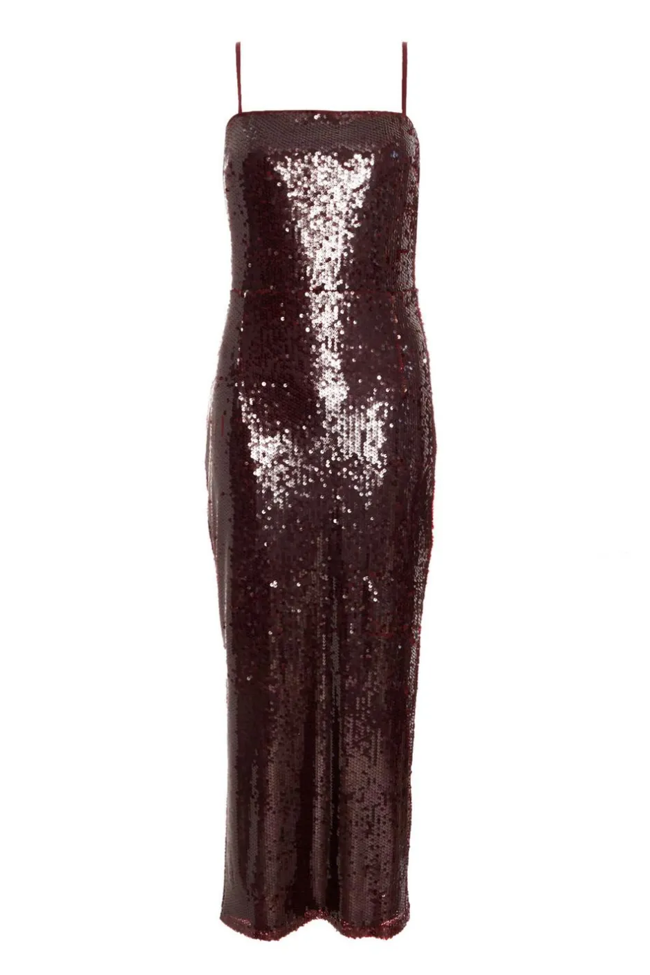 Quiz Dark Red Sequin Midaxi Dress
