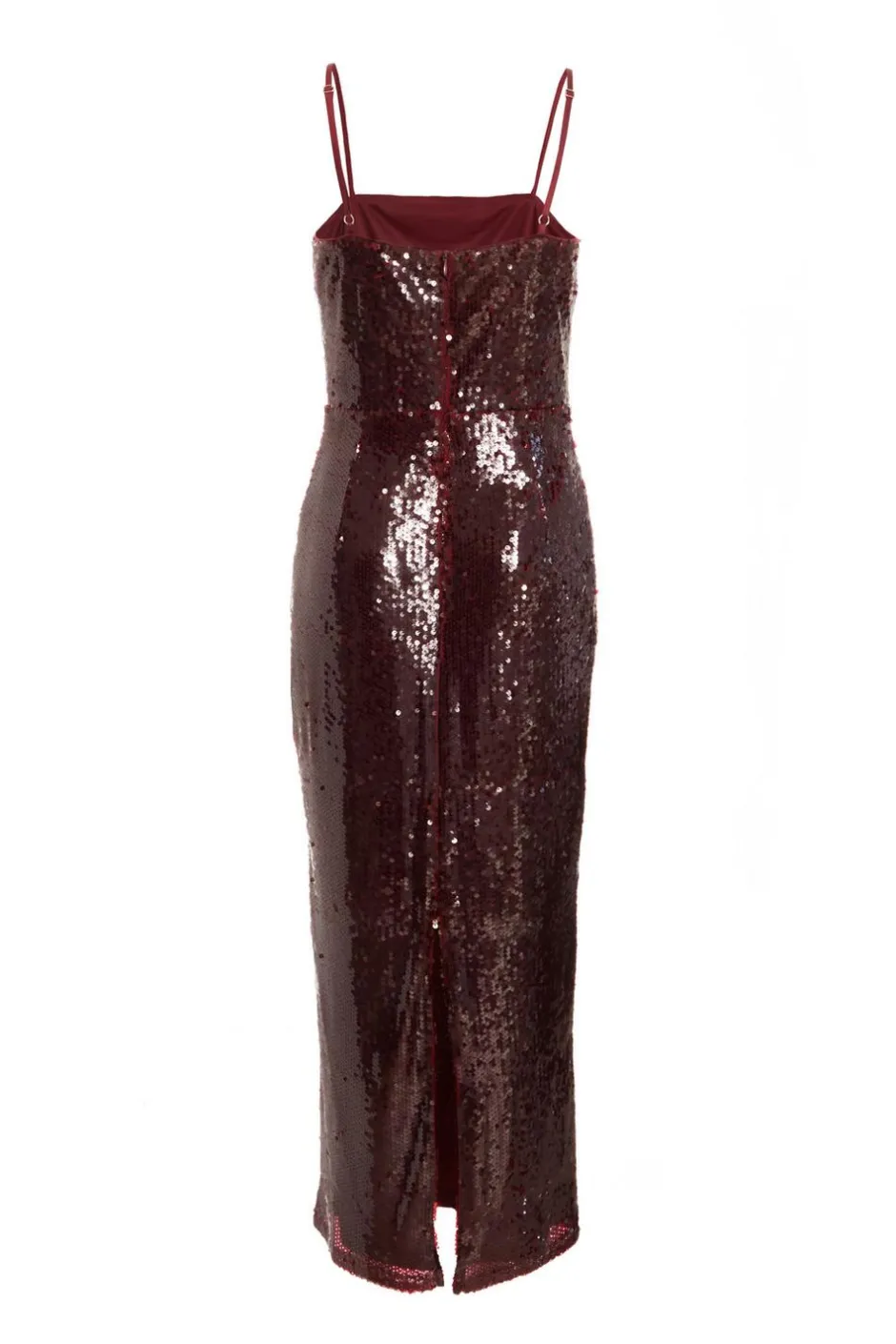 Quiz Dark Red Sequin Midaxi Dress