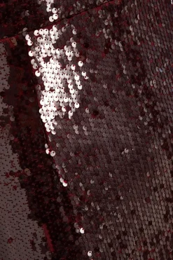 Quiz Dark Red Sequin Midaxi Dress