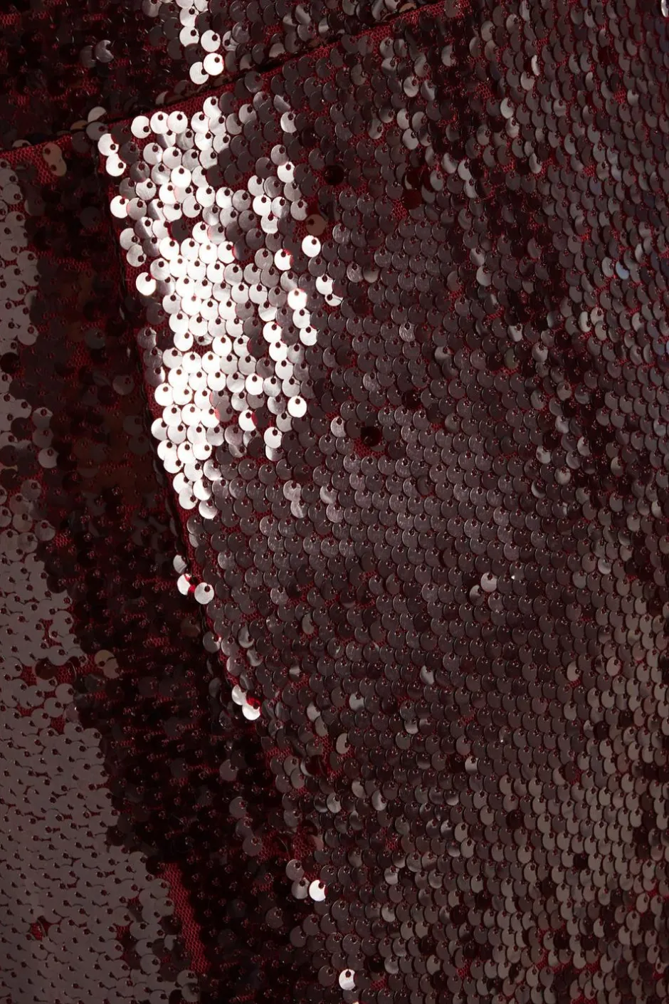 Quiz Dark Red Sequin Midaxi Dress