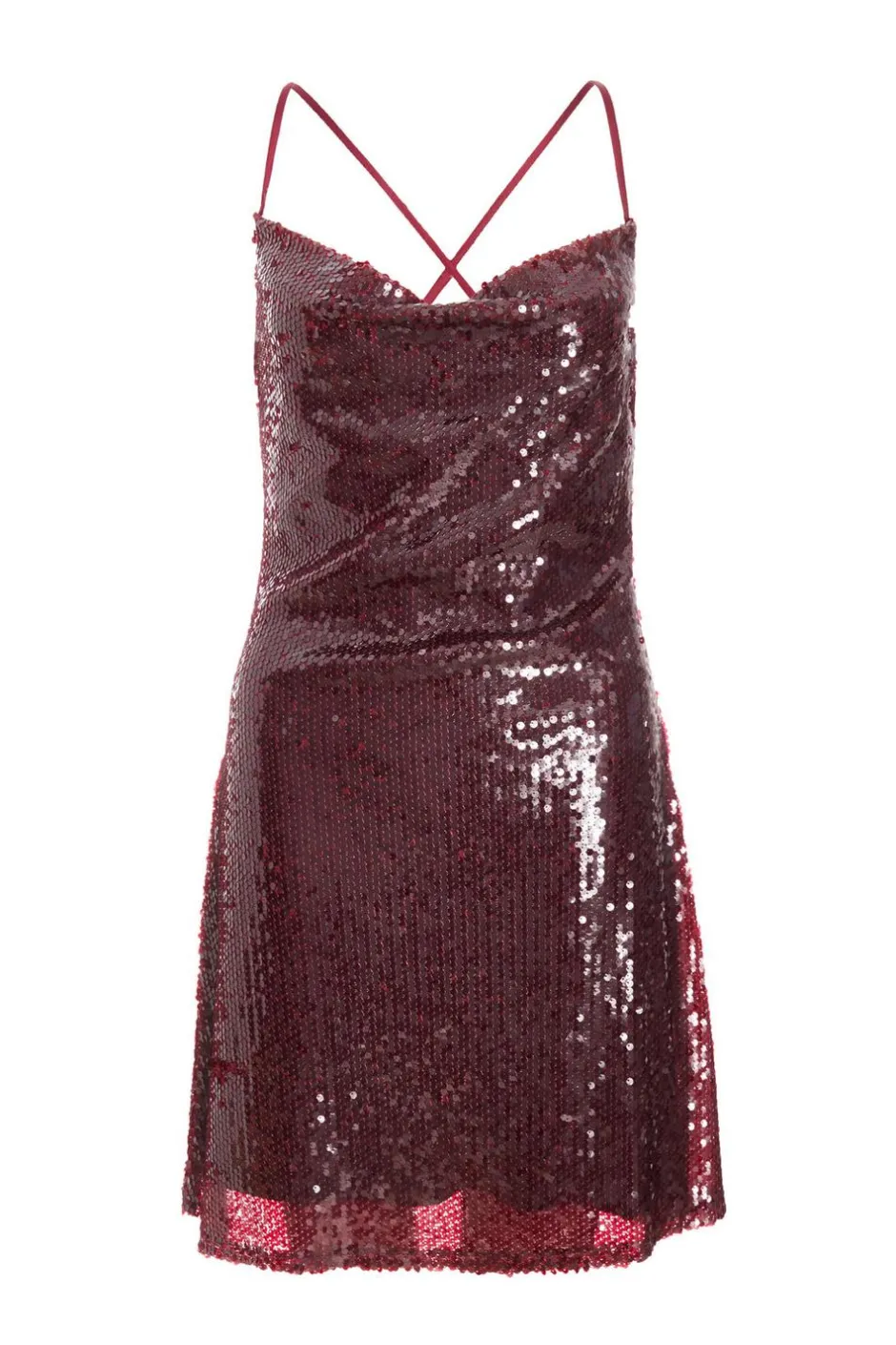 Quiz Dark Red Sequin Mini Dress Wine Discount