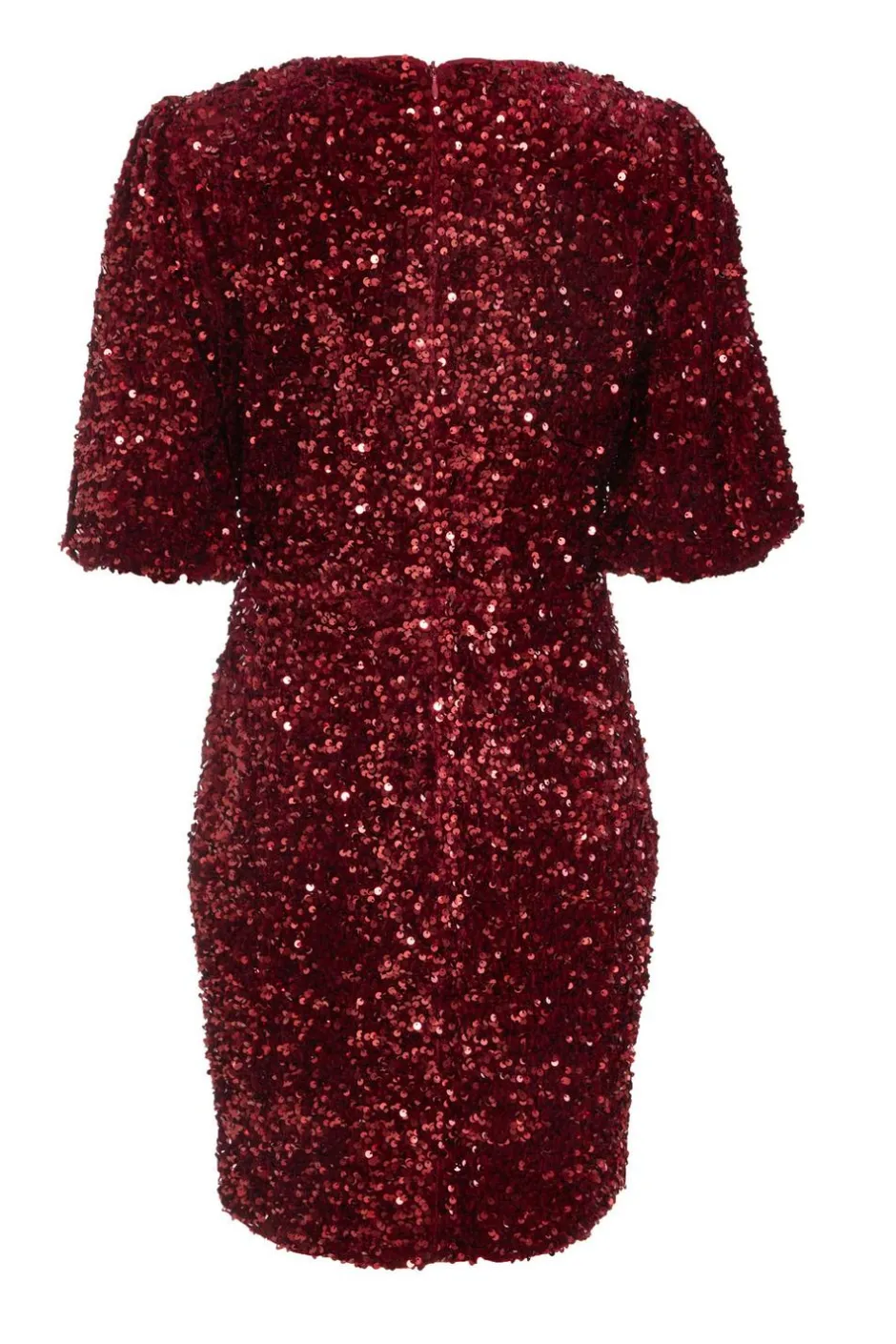 Quiz Dark Red Sequin Wrap Mini Dress New