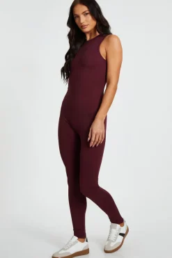 Quiz Dark Red Sleeveless Unitard Online