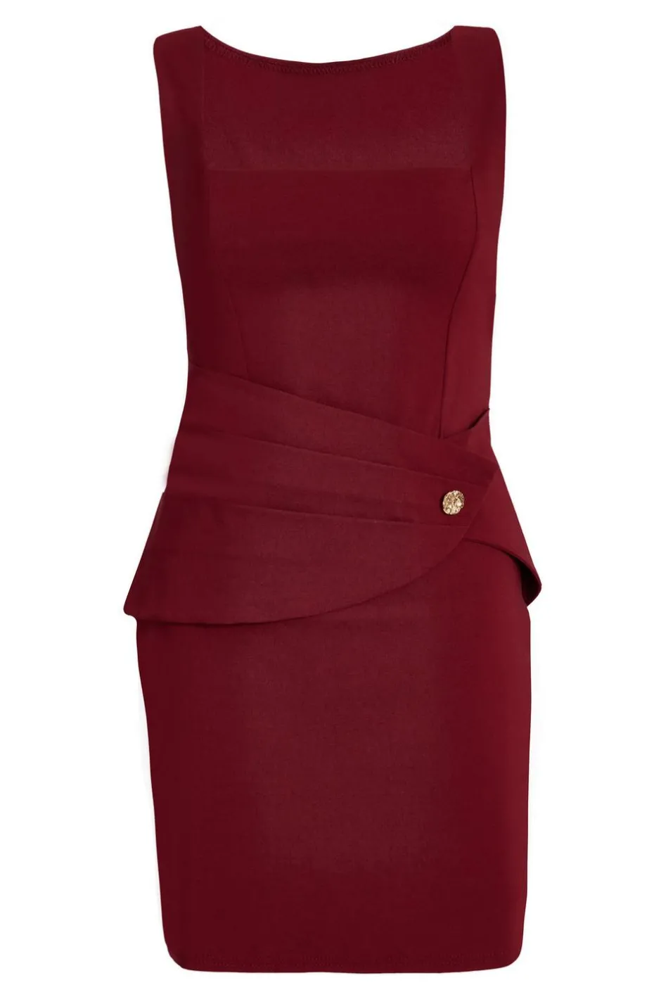 Quiz Dark Red Square Neck Mini Dress Berry Discount