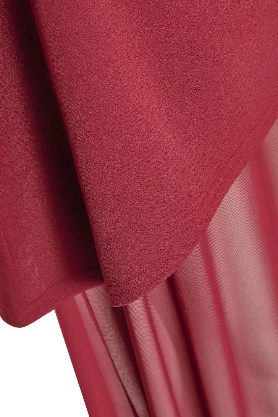 Quiz Dark Red Strapless Mesh Hem Maxi Dress Wine Clearance