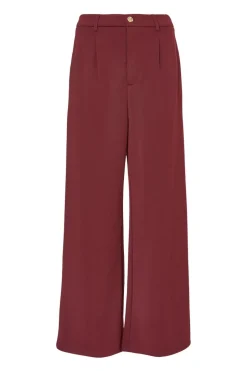 Quiz Dark Red Wide Leg Trousers Burgundy Outlet