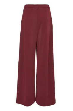 Quiz Dark Red Wide Leg Trousers Burgundy Outlet