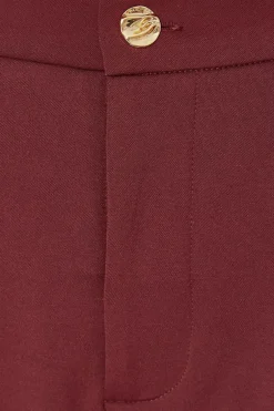 Quiz Dark Red Wide Leg Trousers Burgundy Outlet