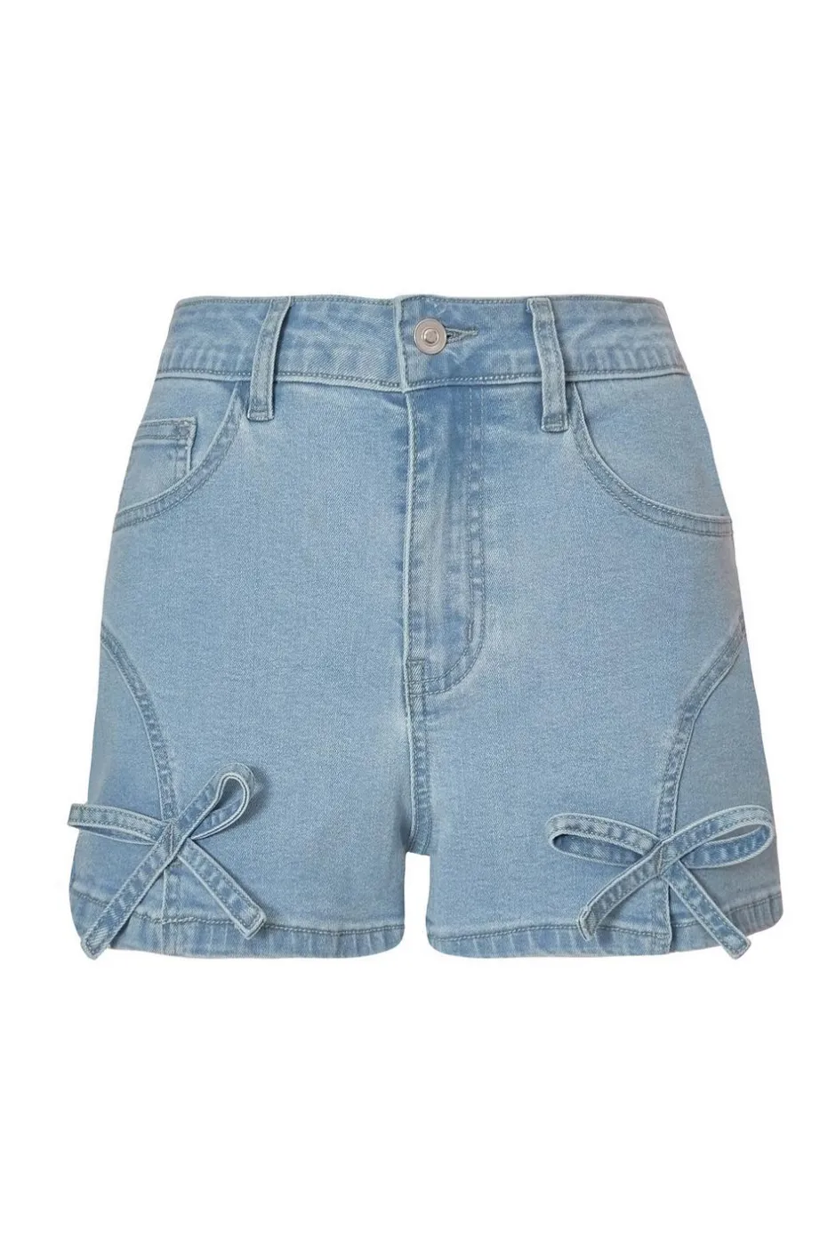 Quiz Denim Bow Detail Shorts Online