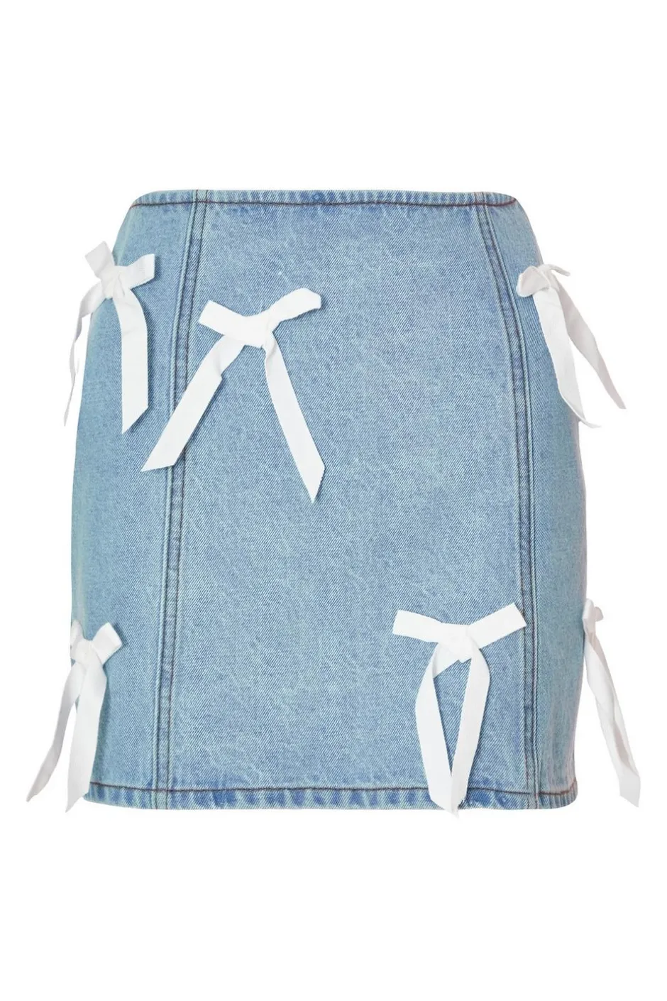 Quiz Denim Bow Detail Skirt Hot