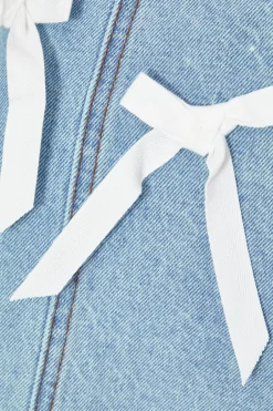 Quiz Denim Bow Detail Skirt Hot