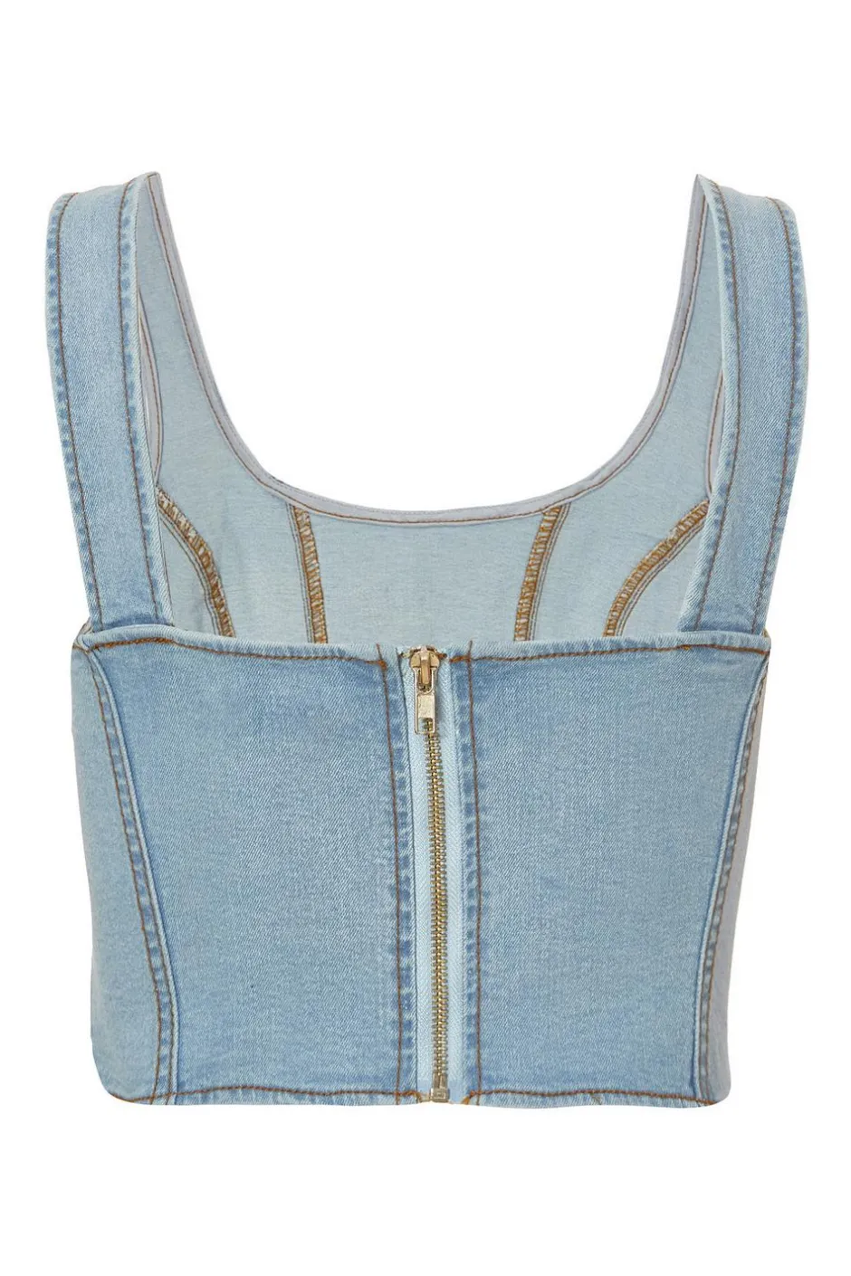 Quiz Denim Bow Embellished Crop Top New