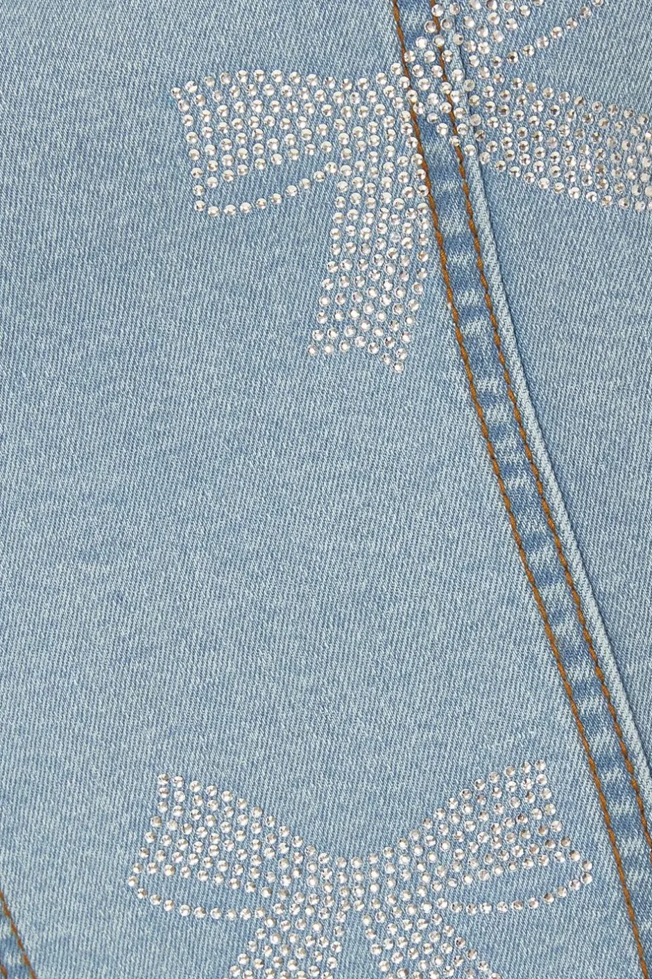 Quiz Denim Bow Embellished Crop Top New