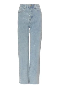 Quiz Denim Diamante Stripe Jeans Sale