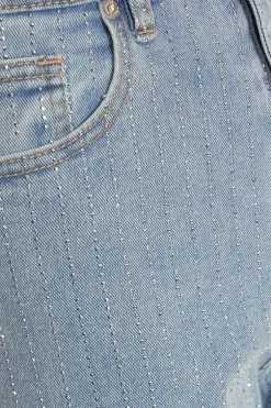 Quiz Denim Diamante Stripe Jeans Sale