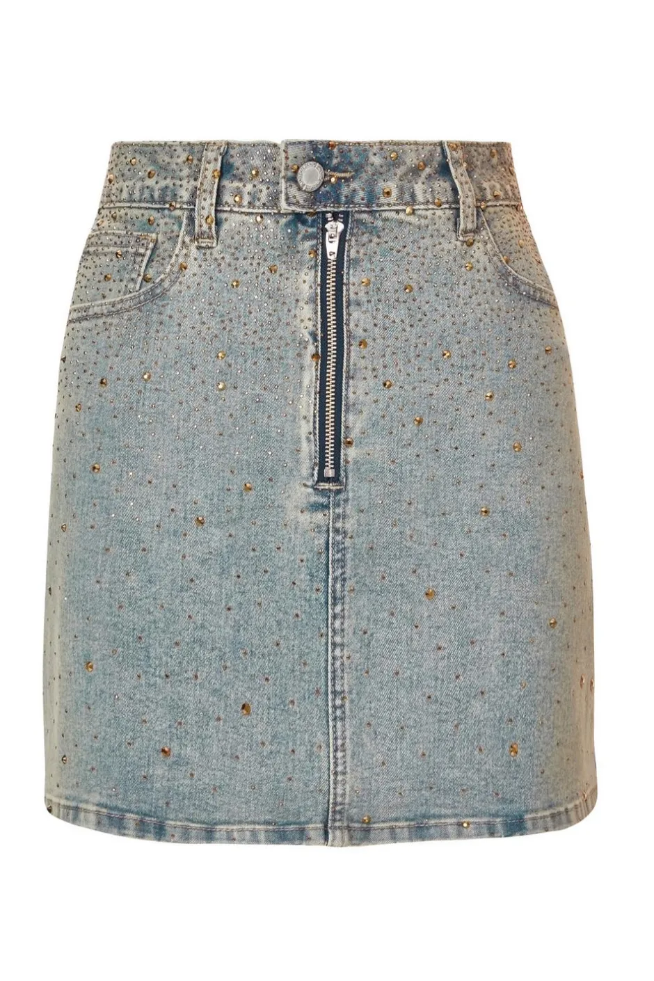 Quiz Denim Embellished Mini Skirt Sale
