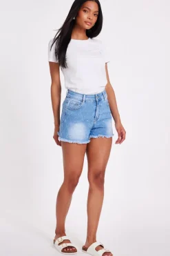 Quiz Denim Embellished Shorts Online
