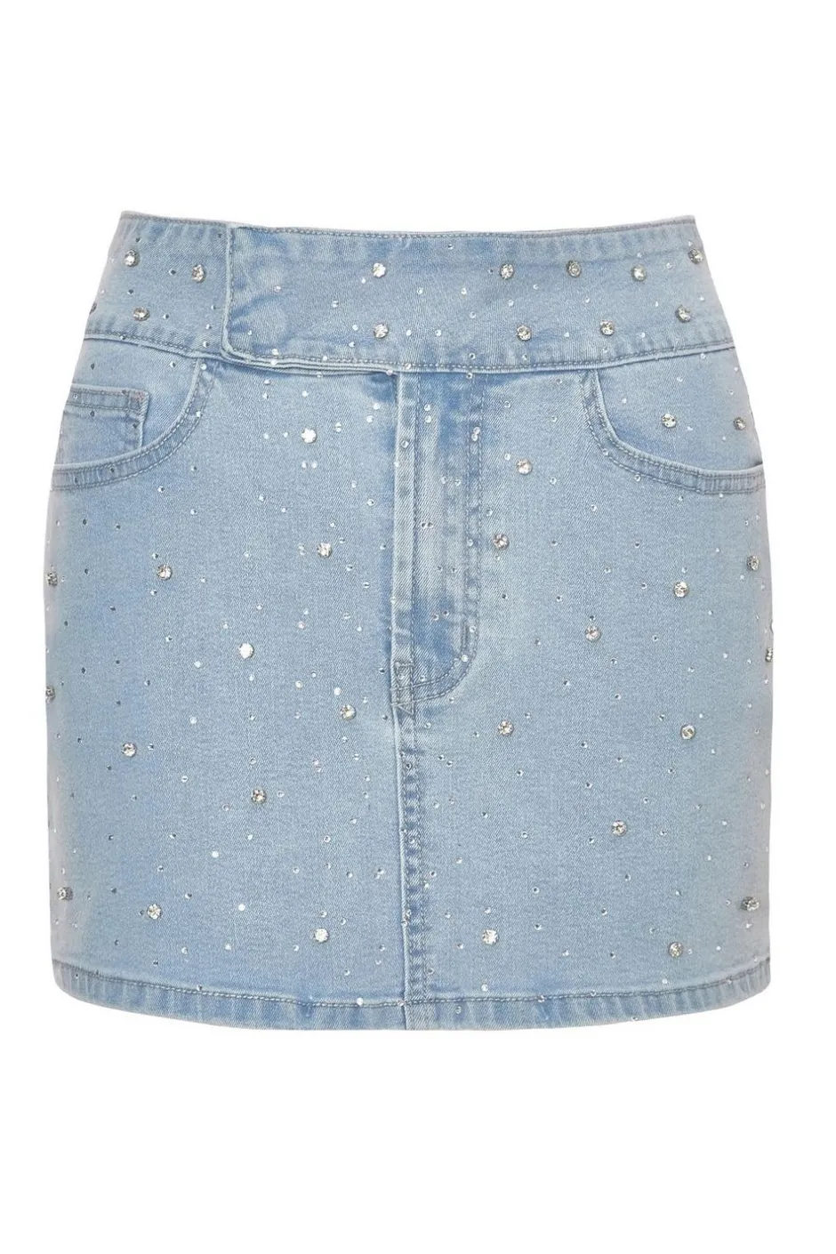Quiz Denim Embellished Skirt Hot