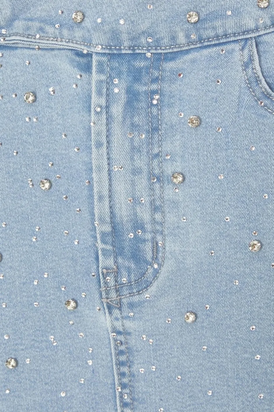 Quiz Denim Embellished Skirt Hot
