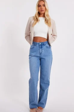 Quiz Denim Ruffle Heart Jeans Sale