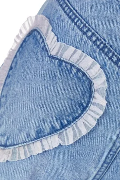 Quiz Denim Ruffle Heart Jeans Sale
