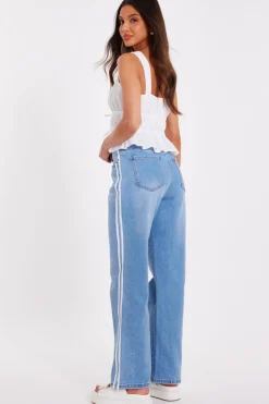 Quiz Denim Striped Side Jeans Online