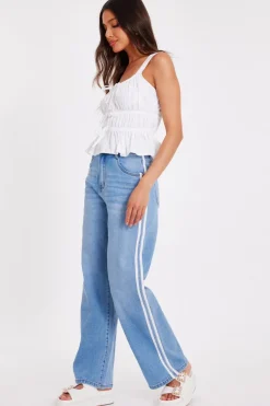 Quiz Denim Striped Side Jeans Online