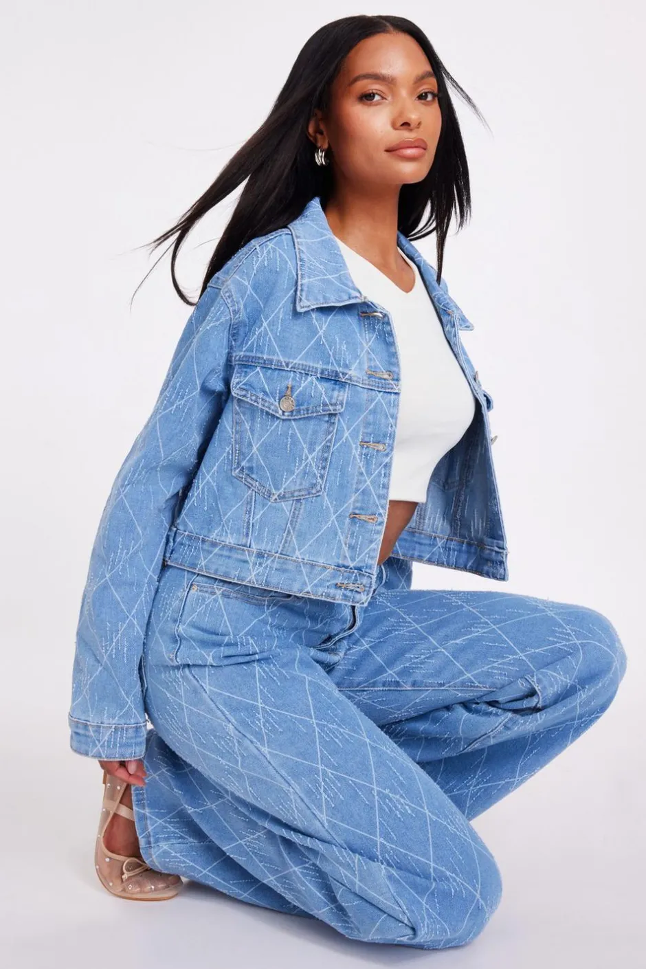 Quiz Denim Textured Jacket Best