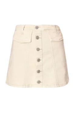 Quiz Denim Button Front Skort Ecru Best