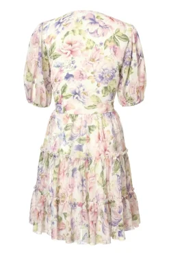 Quiz Floral Chiffon Frill Mini Dress Hot