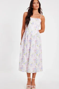 Quiz Floral Embroidered Midi Dress Hot