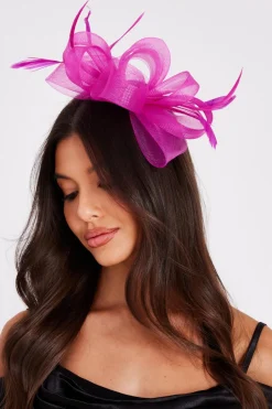 Quiz Diamante Bow Headband Fascinator Fuchsia Outlet