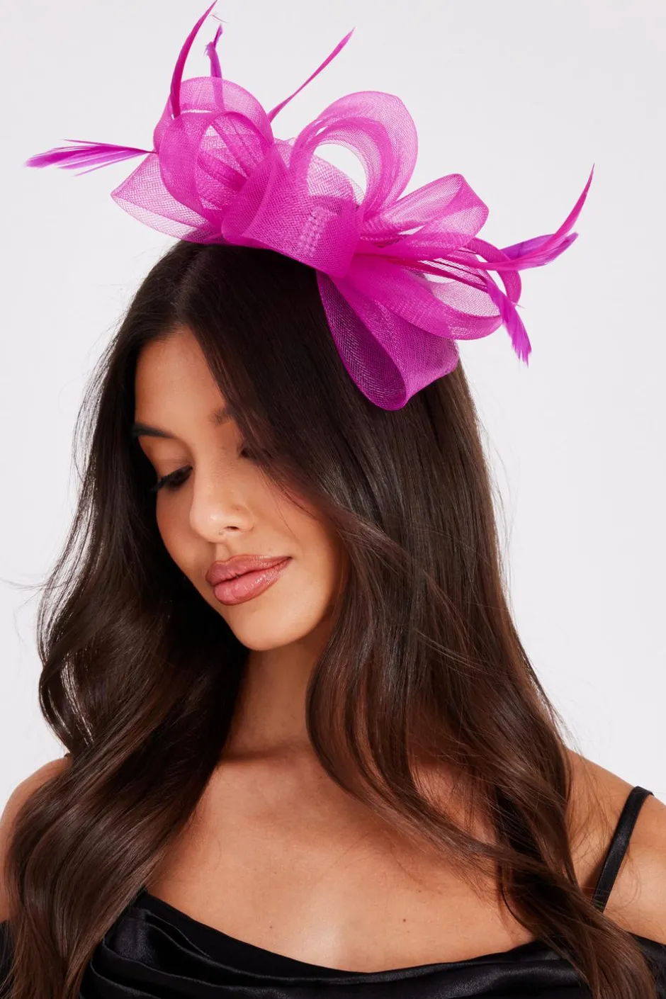 Quiz Diamante Bow Headband Fascinator Fuchsia Outlet