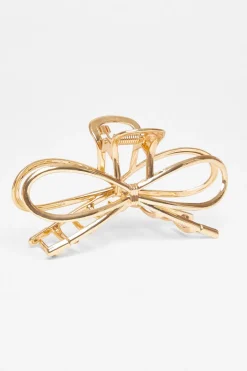 Quiz Bow Hair Claw Gold